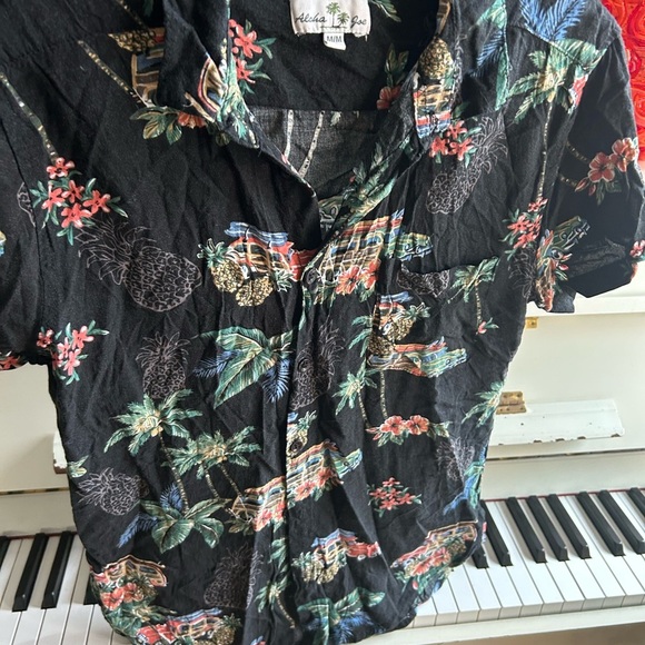 Vintage Aloha Joe Tropical Black Hawaiian Shirt Unisex - Picture 10 of 15